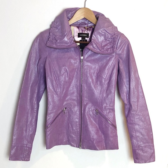 Danier Jackets & Blazers - Danier Leather Purple Jacket Size XXXS